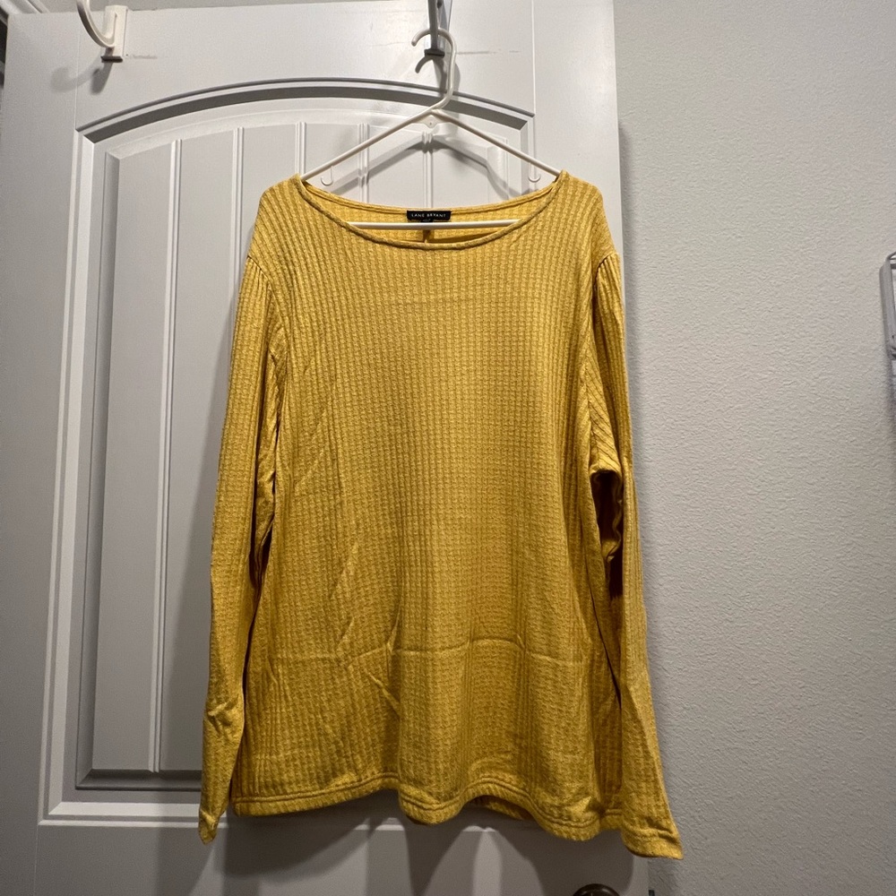 NEW WITH TAGS! Lane Bryant Yellow Long Sleeve Top, Size 14/16